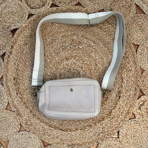 Madewell Small Leather Crossbody Camera Bag beige